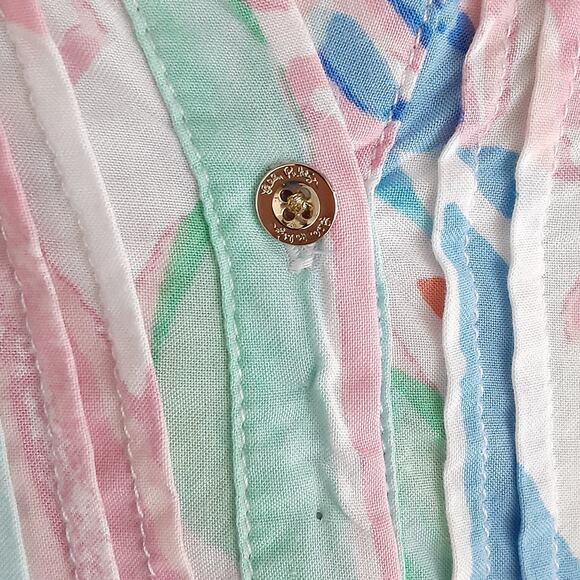 Lilly Pulitzer Sarasota Pintuck Tunic Dress Out to Sea Pastels Womens M Beach - Picture 4 of 13